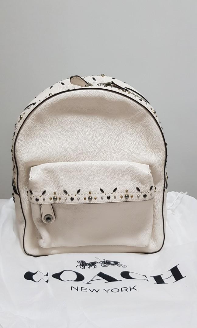 Coach campus backpack cheap with rivets