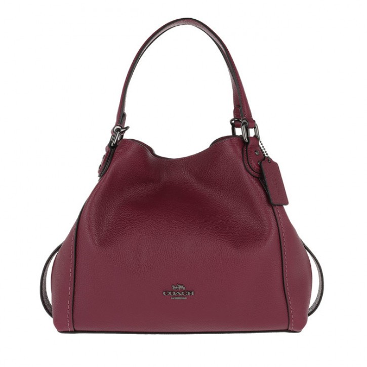 COACH Edie 28 Shoulder Bag Dark Berry