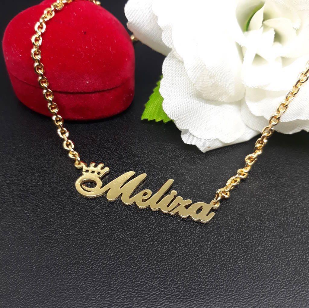 Customised Name Necklace Gold Plated Design Craft Handmade