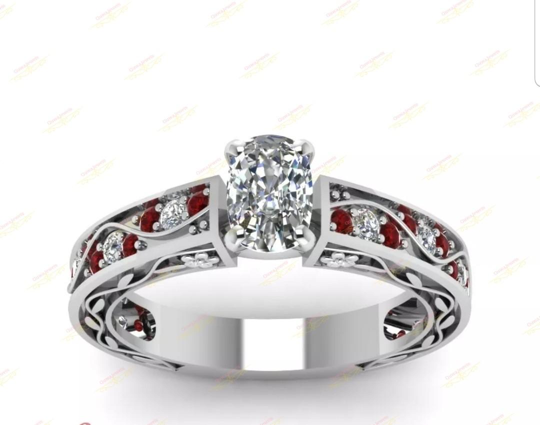 GIA Certified Natural Diamond Ruby Ring Women s Fashion