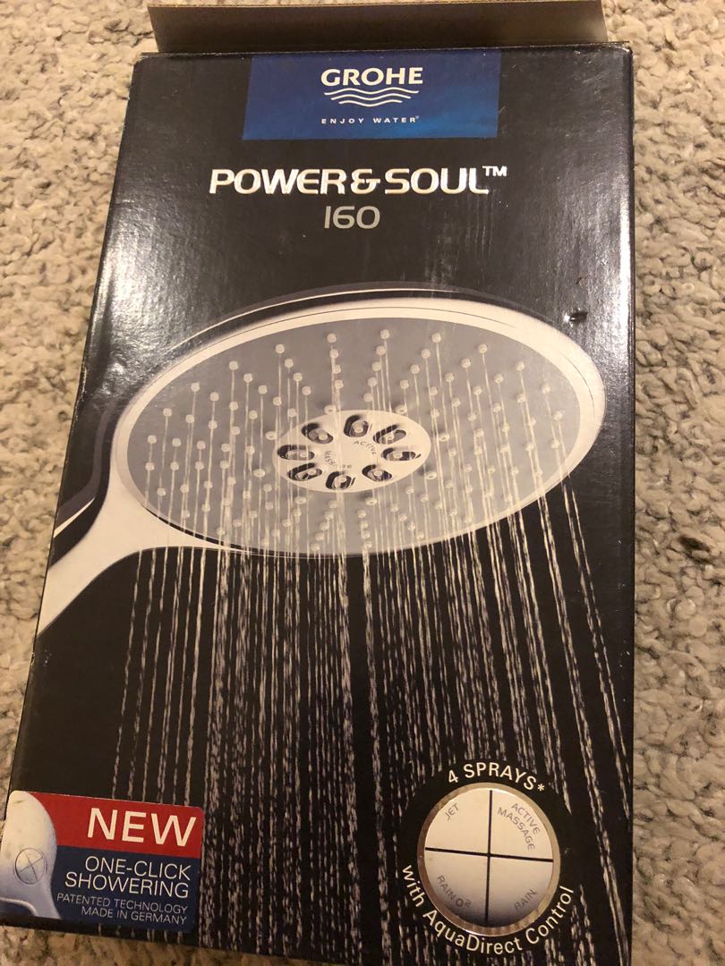 Grohe Shower Head Power Soul 160, Furniture & Home Living, Bathroom & Kitchen Fixtures on