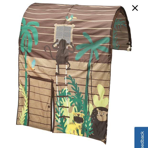 Ikea Kura Bed tent with curtain (Jungle theme), Babies & Kids, Baby ...
