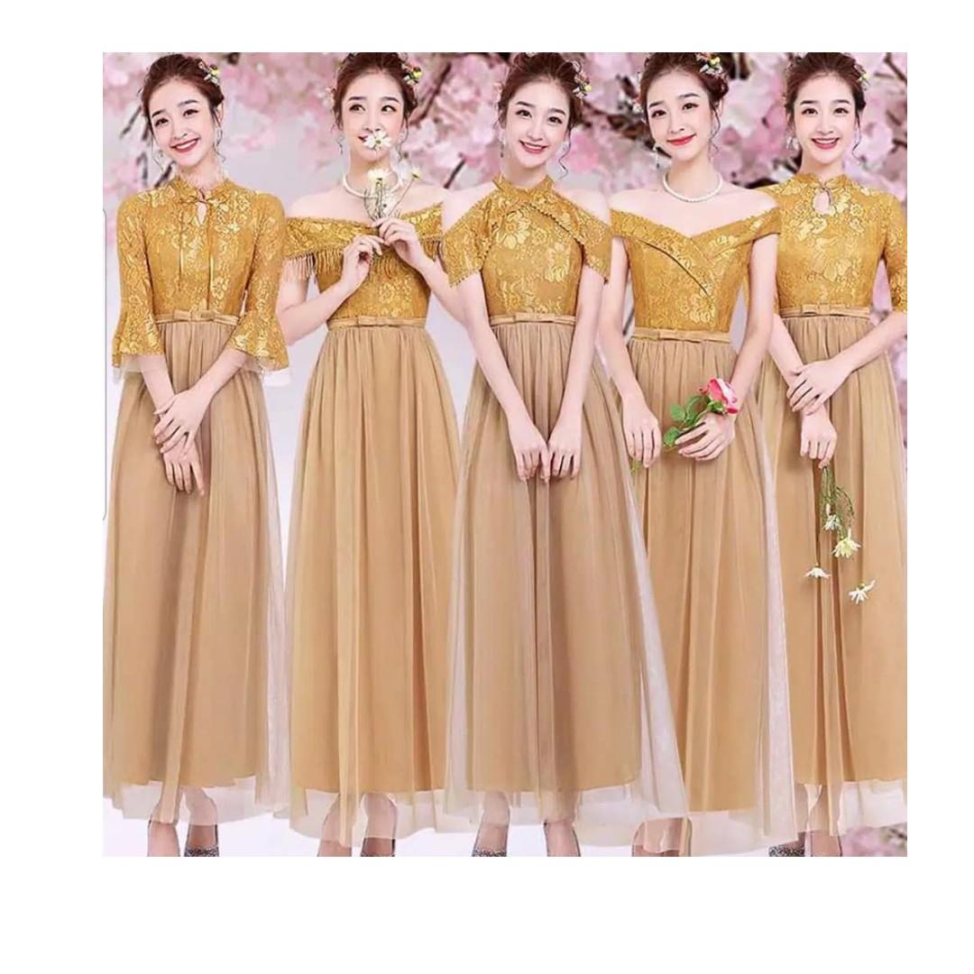 jual gaun bridesmaid / bridesmaid dress / dress pesta / midi dress /  penerima tamu pernikahan