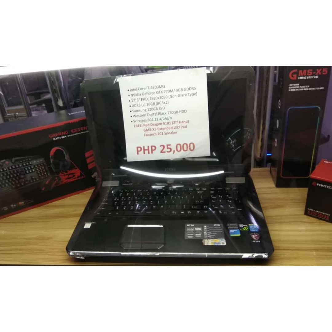 Sold Msi Gt70 Laptop 2nd Hand Electronics Computers Others On Carousell