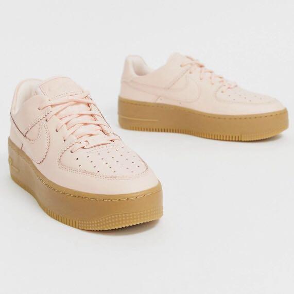 nike pale pink air force 1 low trainers