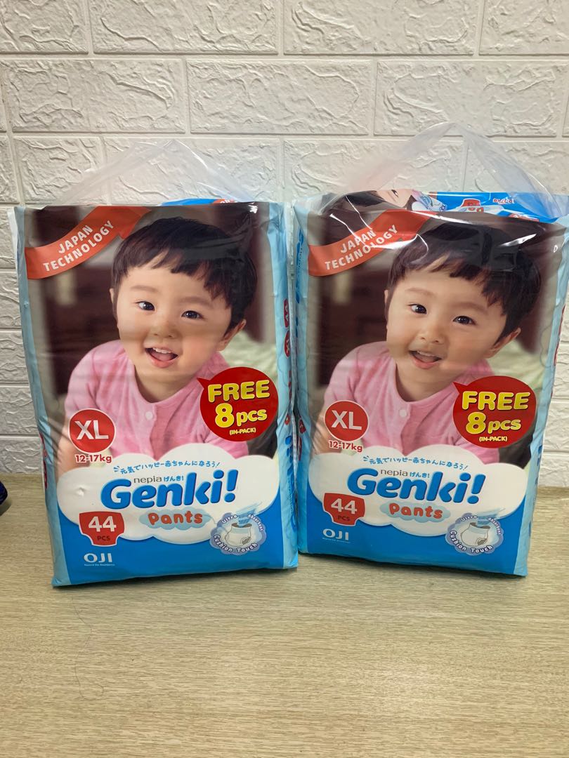 Pampers Genki Pants XL 44+Free 8pcs, Babies & Kids, Bathing 