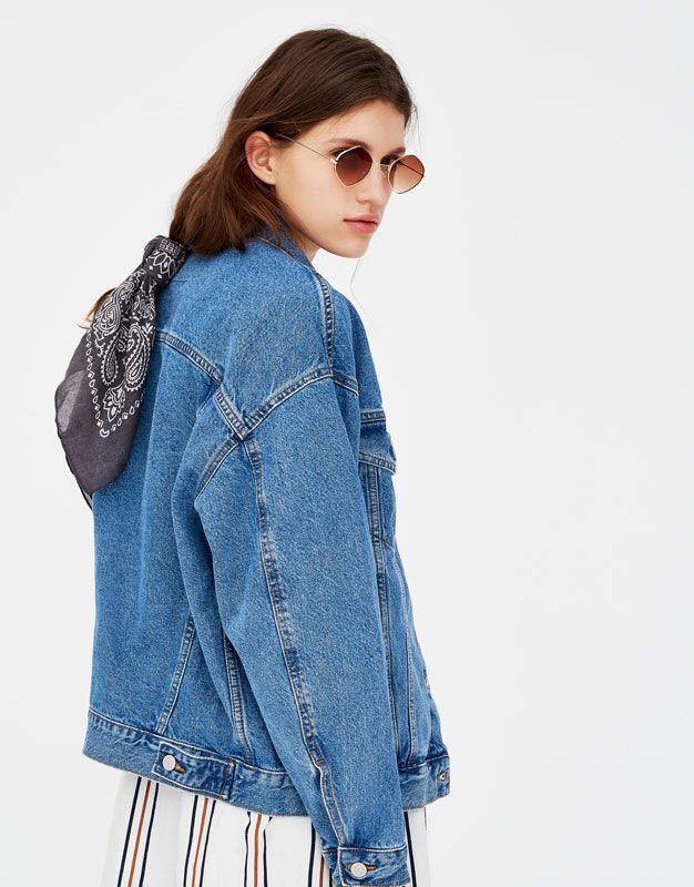 Pull&bear oversized denim best sale jacket
