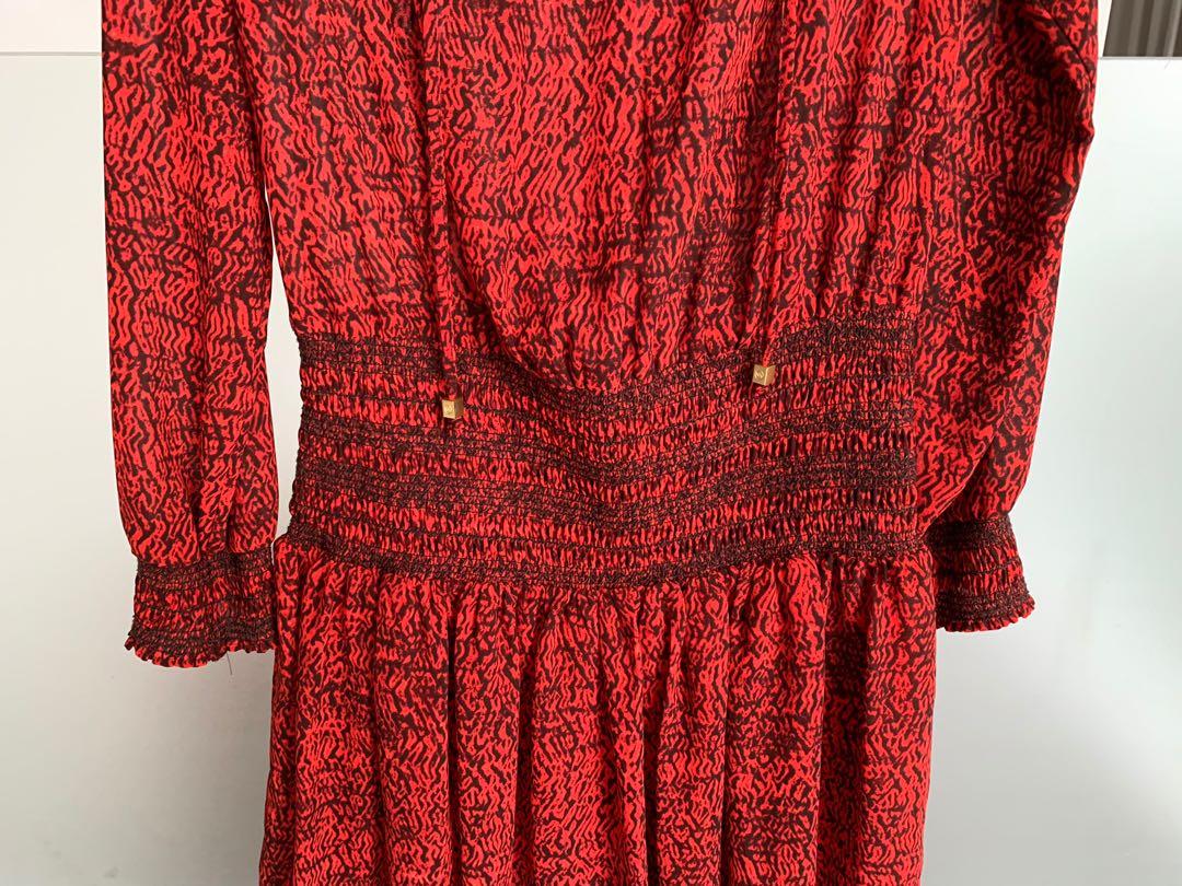 mk red dress