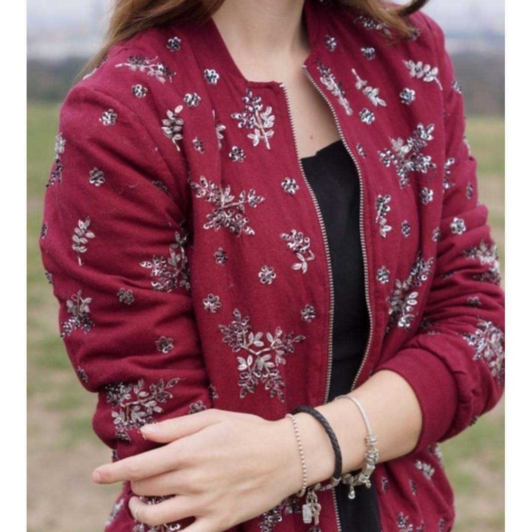 beaded jacket zara