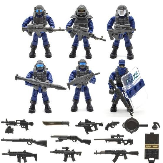 SWAT MINIFIGURES compatible with lego mega bloks mega construx