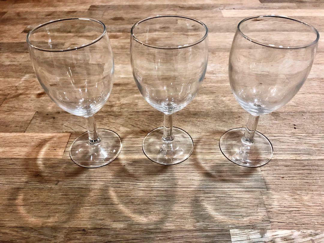 3 White Wine Glass IKEA SVALKA, Furniture & Home Living, Kitchenware