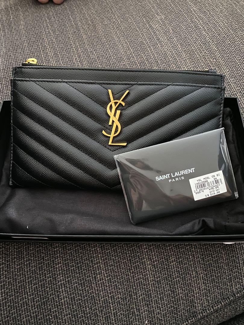 Saint laurent monogramme grain clearance de poudre bill pouch wallet