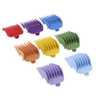 8 Color Professional Hair Trimmer/Clipper Coded Cutting Guides/Combs #3170-400- 1/8" to 1 -Great Fits for All Full Size Wahl Clippers/Trimmers (With Free case accesories)