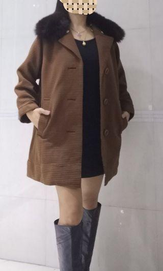 Glamorous Coat with Detachable Fur