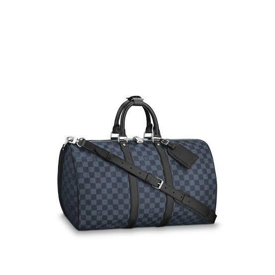 Louis Vuitton Rare Blue Damier Cobalt Keepall Bandouliere 45 Duffle Bag  13lz531s For Sale at 1stDibs