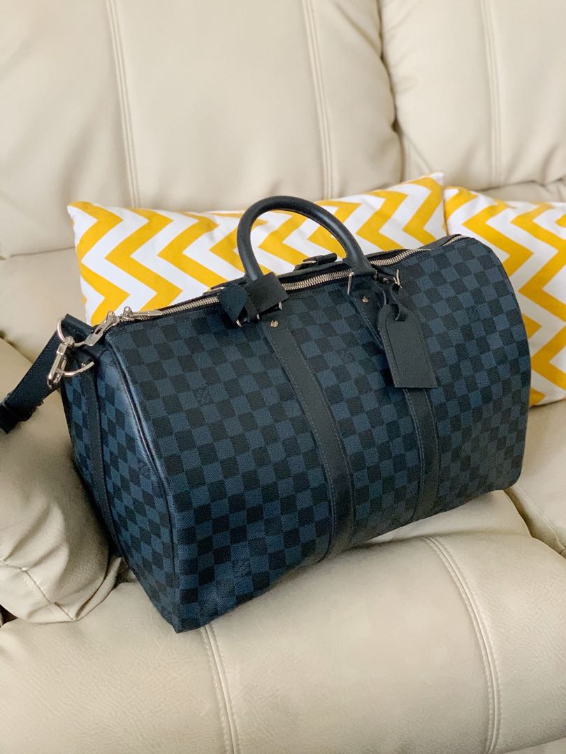 Louis Vuitton Keepall Bandouliere Bag Damier Cobalt 45 Blue