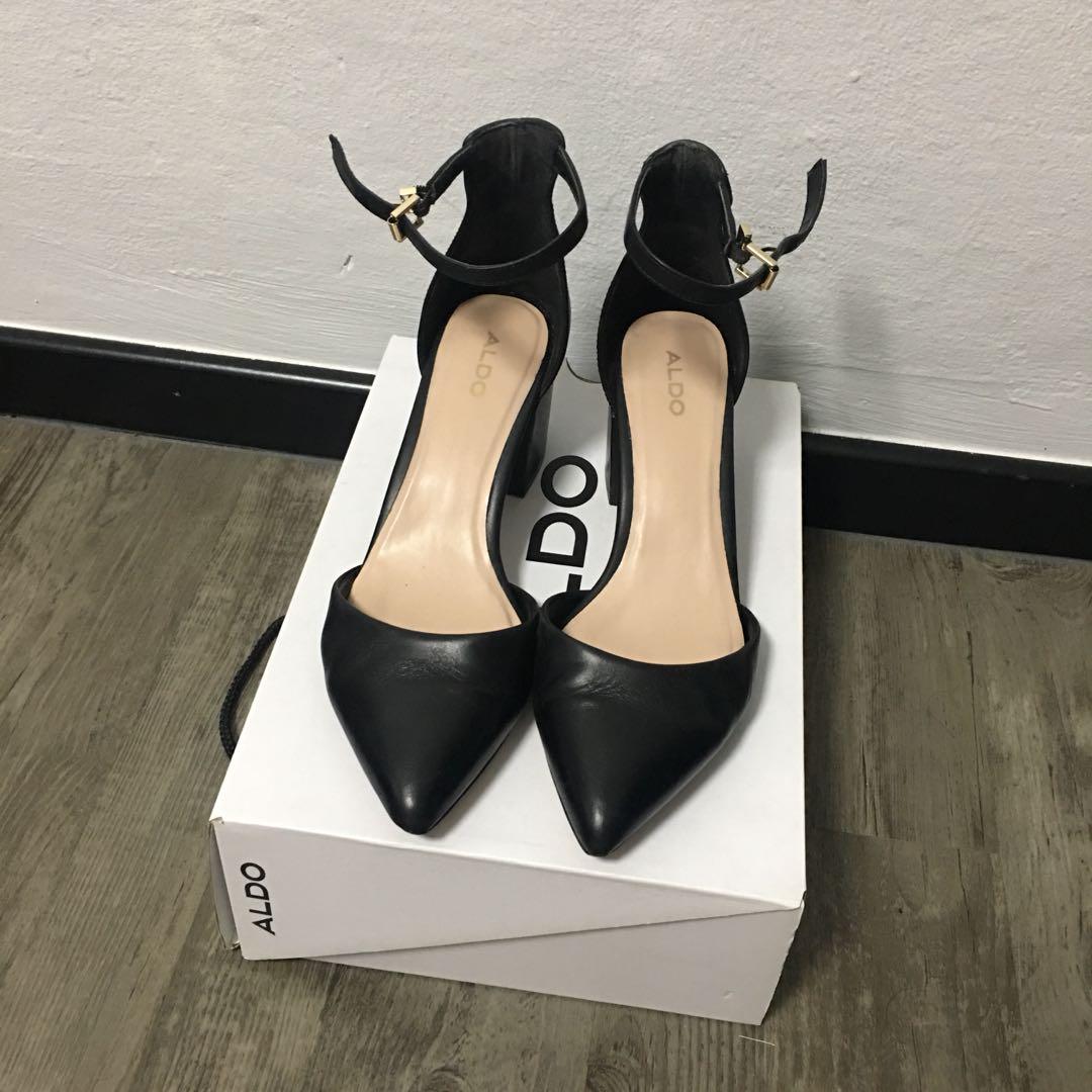 aldo black block heels