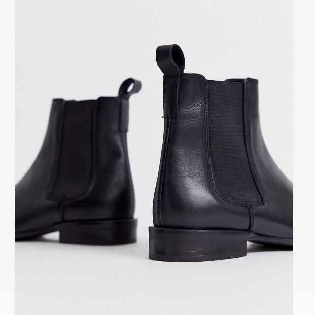 asos design atom leather chelsea boots