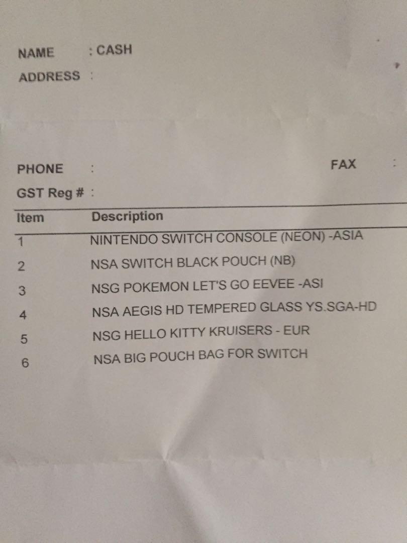 Bintendo Switch (Category: Nintendo) located in Shah Alam. Submitted by jelly_slime (Listing ID 259353885, Image 3). Description: Nintendo Switch Console plus Pokken Tournament Game Mario Cart deluxe 8 Game Orignal (All in the plastic case) Warranty Still Valid until 2020 5 monthhs old old .