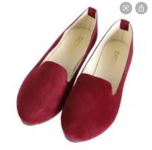 burgundy flats