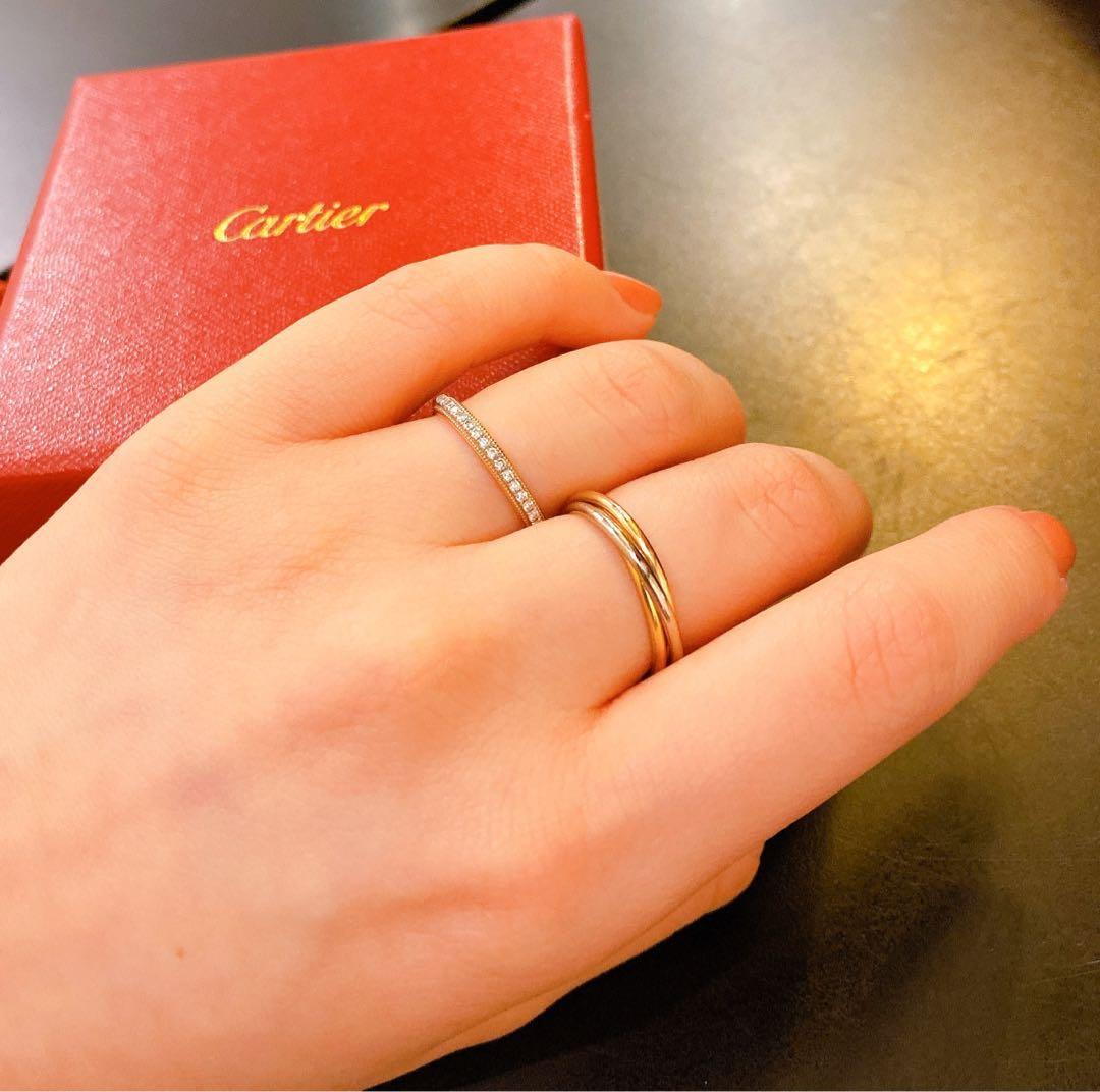 cartier trinity ring with engagement ring