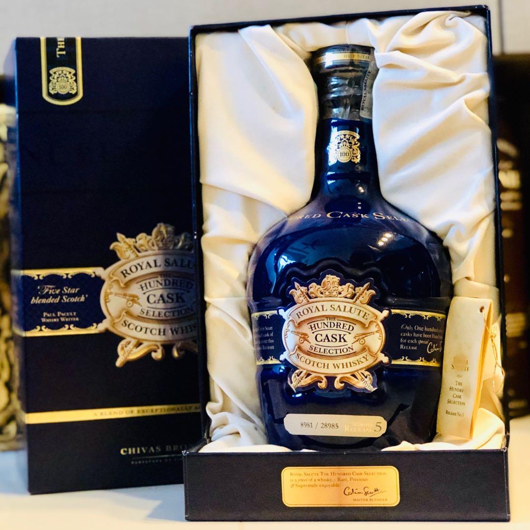 Chivas Hundred Cask Royal Salute Limited Release Batch 5 With Presentation Box 700ml Food Drinks Beverages On Carousell Chivas regal royal salute stopper heavy glass luxury whiskey bottle collectables. sgd