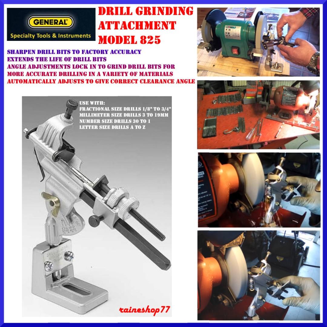 Drill Bit Sharpener Attachment For Angle Grinders - Grinds 1 To 12.5 Mm Drill Bits, Compatible With 125 Mm Grinders