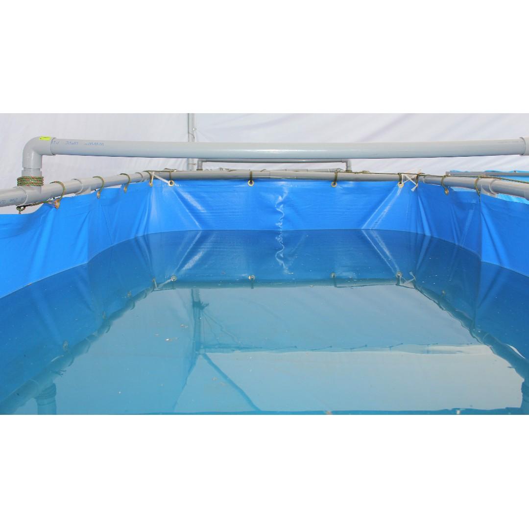 Fish Tank 4ft X 8ft X 3ft Blue Canvas Only Without Pipes Water Prawn Pond Super A Canvas Kolam Ikan Udang Saiz 4 Kaki X 8 Kaki X 3 Kaki Kanvas Biru