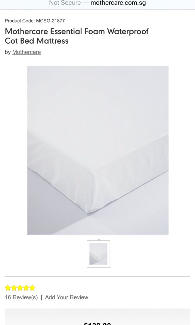 mothercare mattress 140 x 70