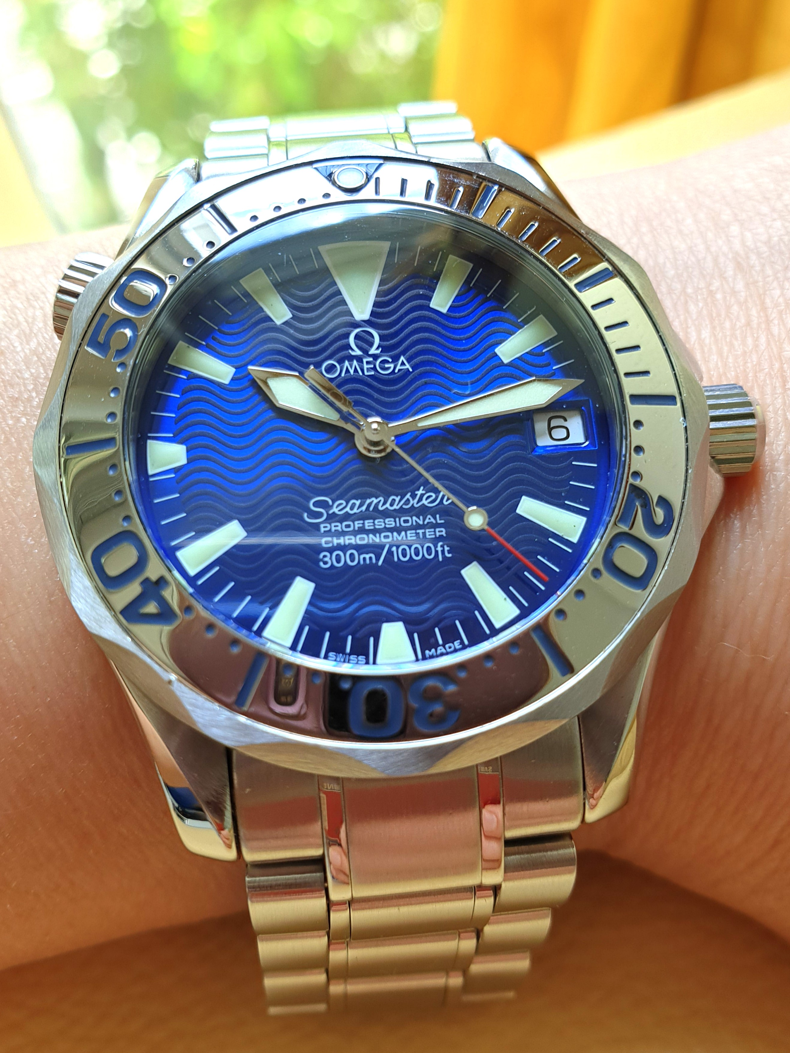 omega seamaster electric blue