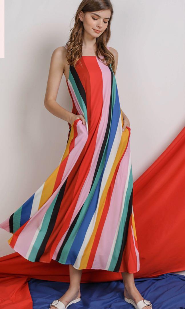rainbow maxi dresses