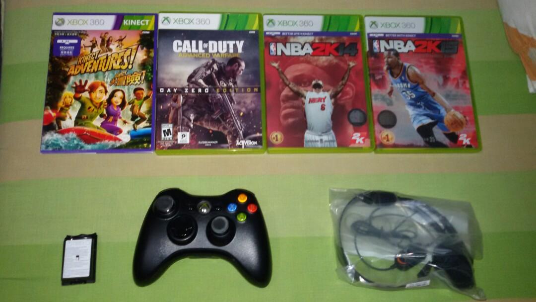 XBOX 360 with Kinect and Free 4 games (Category: Xbox) located in Manila. Submitted by parkleeminsong (Listing ID 259387182, Image 2). Description: Slightly used. This product comes with 4 games (see photo) amounting to 8000 pesos. Get it all free... XBOX 360 bundle all for 8000 pesos. Perfect as a christmas gift to your child, pamangkin, or even to your boyfriend. Issue - THE LEFT BUTTON OF THE WIRELESS CONSOLE IS NO LONGER FUNCTIONING. YOU HAVE