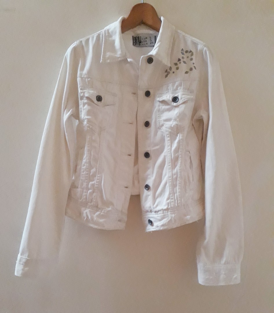 zara white denim jacket