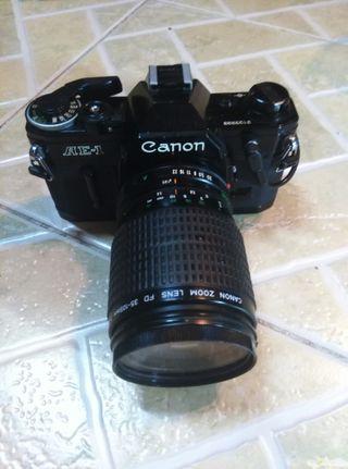 Canon AE1 Black with 35-105mm Canon FD Lens  Japan made