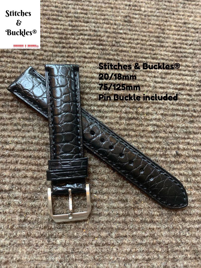 Alligator watch sales strap 18mm