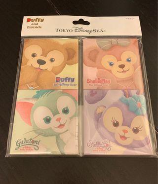 Tokyo Disney Sea Duffy and Friend Memo pad 1 set 日本製