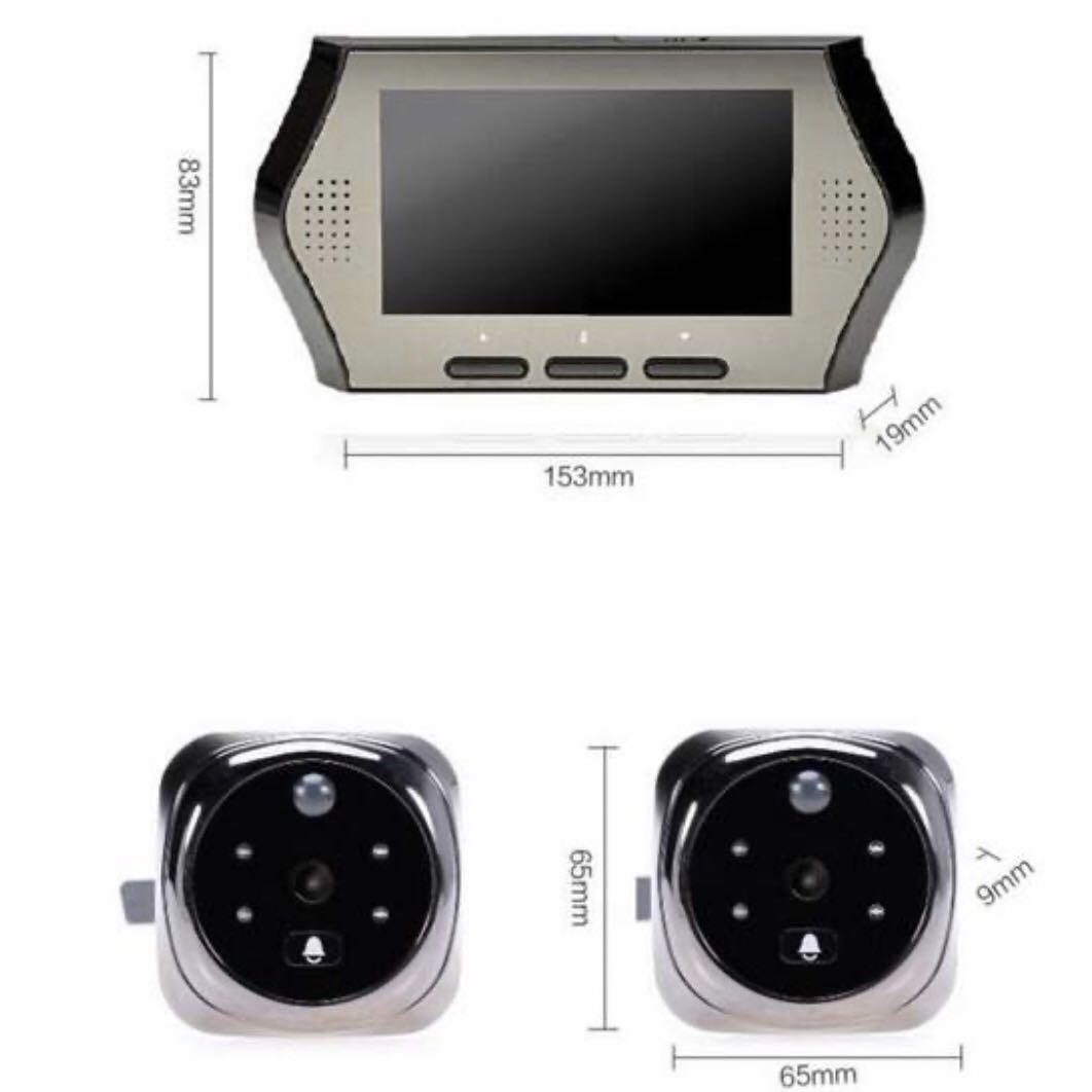 4.3 inch digital peephole door viewer 3X Zoom Multilanguage Motion