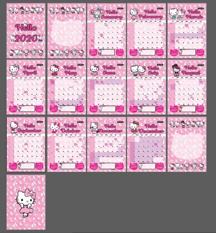 Ready Stock Kalendar Hello Kitty Cute 2020 Cuti