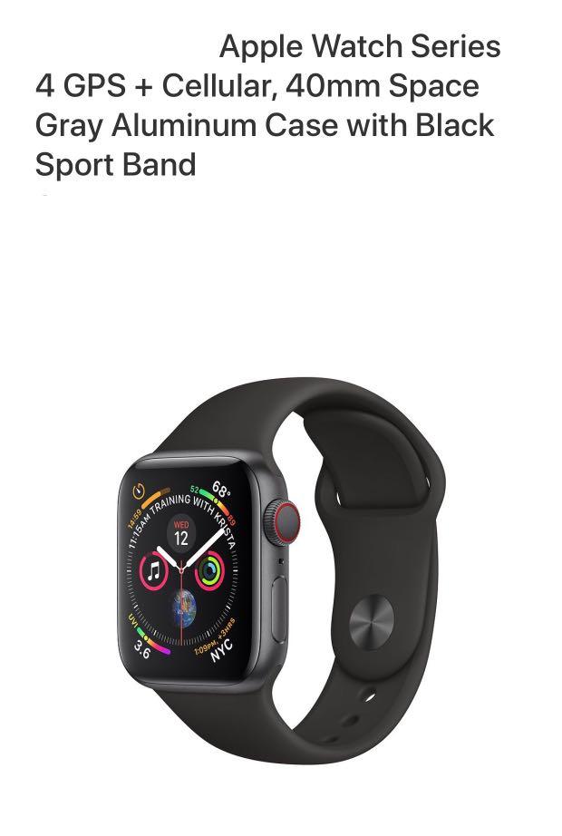 Series 4 space gray aluminum case black hot sale sport band 40mm
