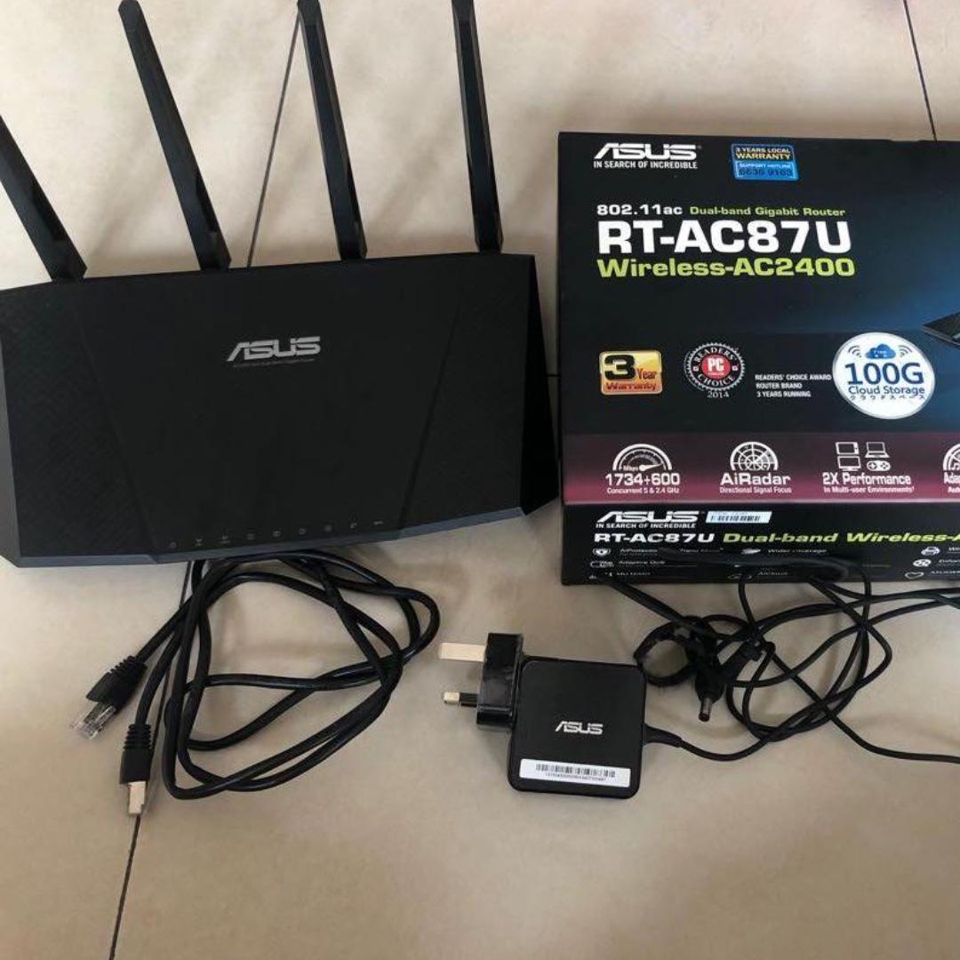 Asus Rt Ac87u Ac2400 Router Rt 87u Electronics Computer Parts Accessories On Carousell