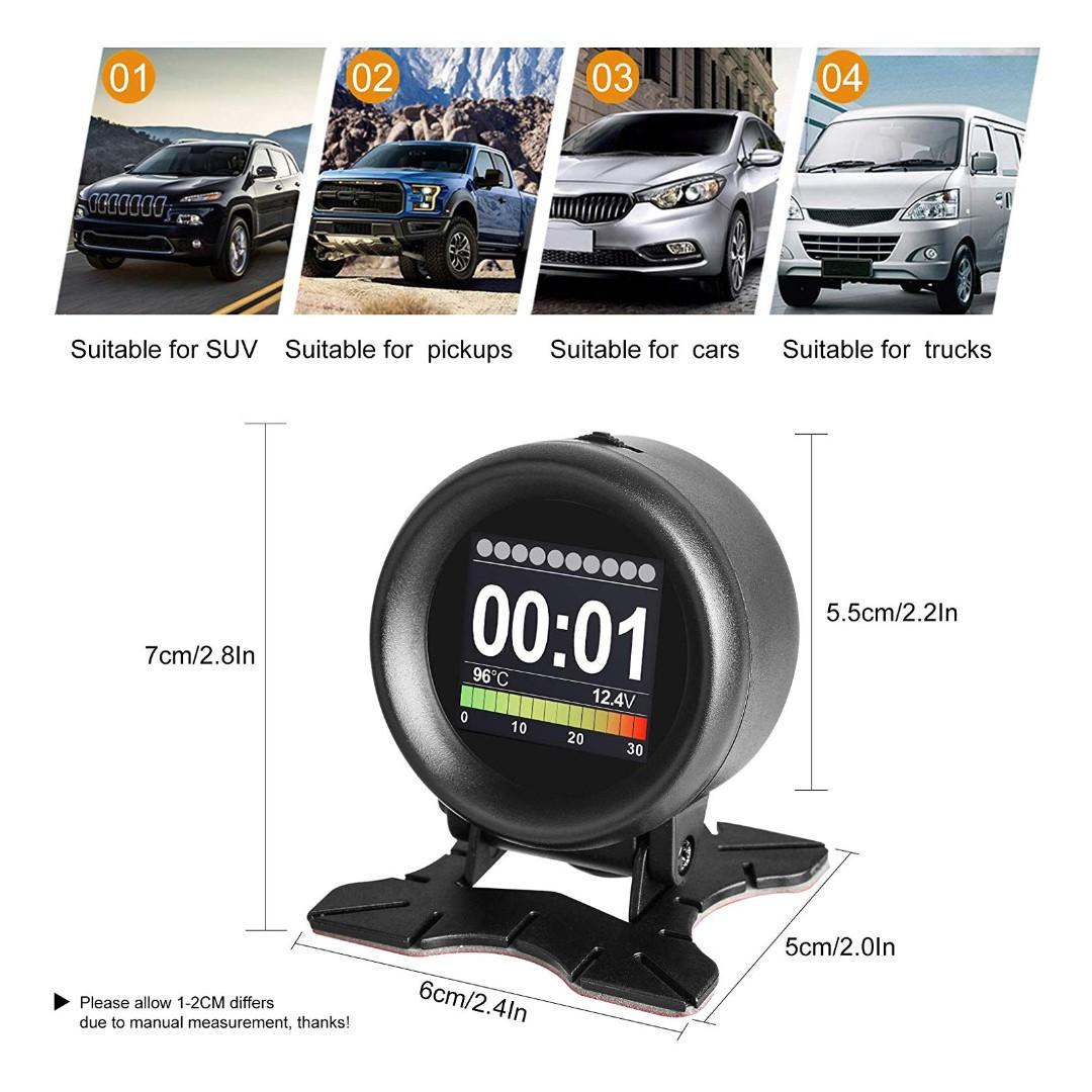 AUTOOL 1 X60 X60 Car MultiFunction Digital Meter Alarm Speed Water