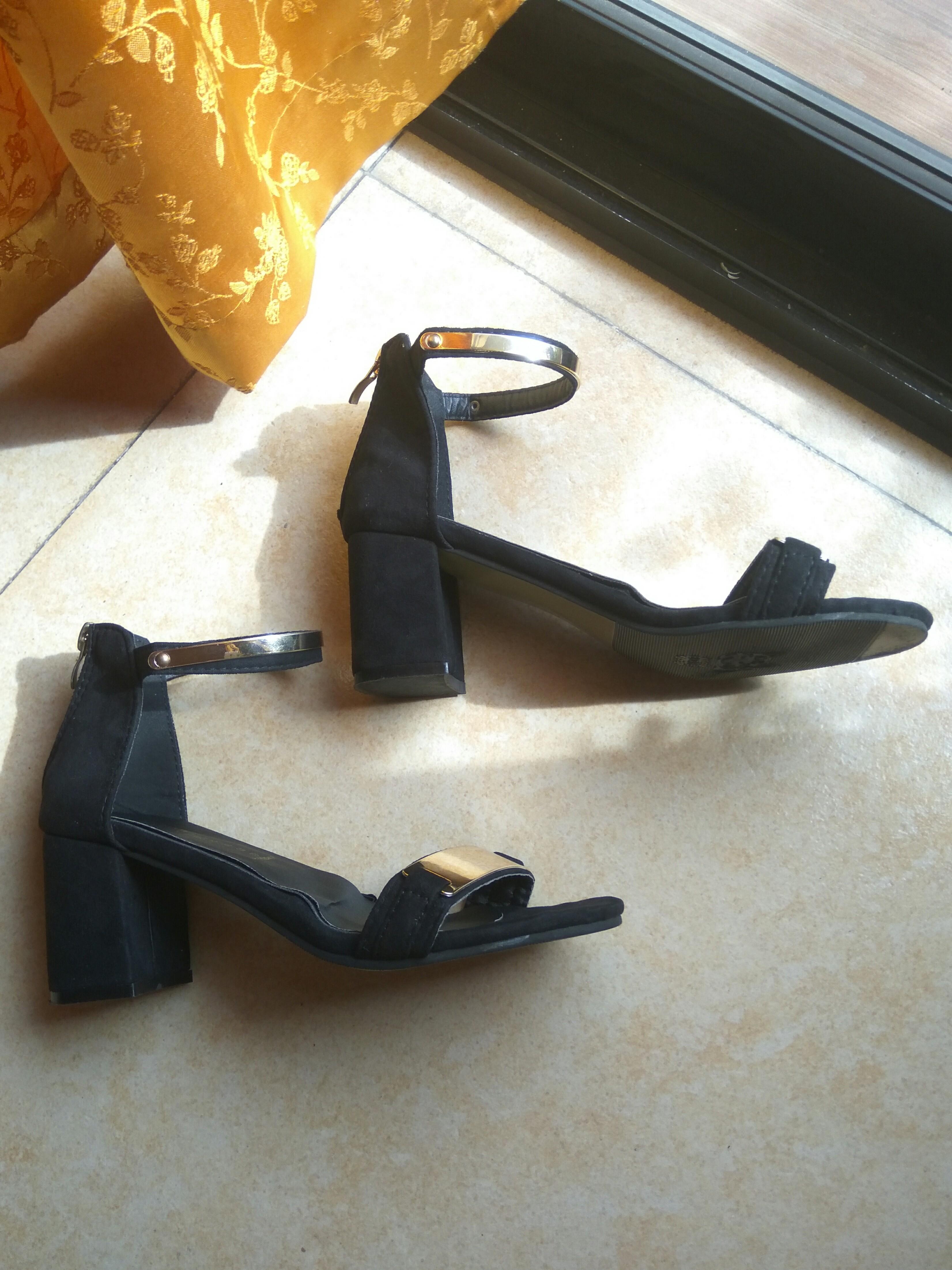 Gold gladiator block heels best sale