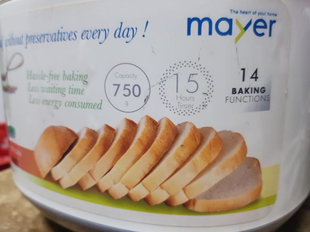 Bread Maker (Category: Coffee Machines & Makers) located in Singapore. Submitted by kennychungcs (Listing ID 259538735, Image 4). Description: Hassle free bread baking machine with 14 baking functions and 15 hours timer Less waiting time, less energy consumed. Capacity 750g..