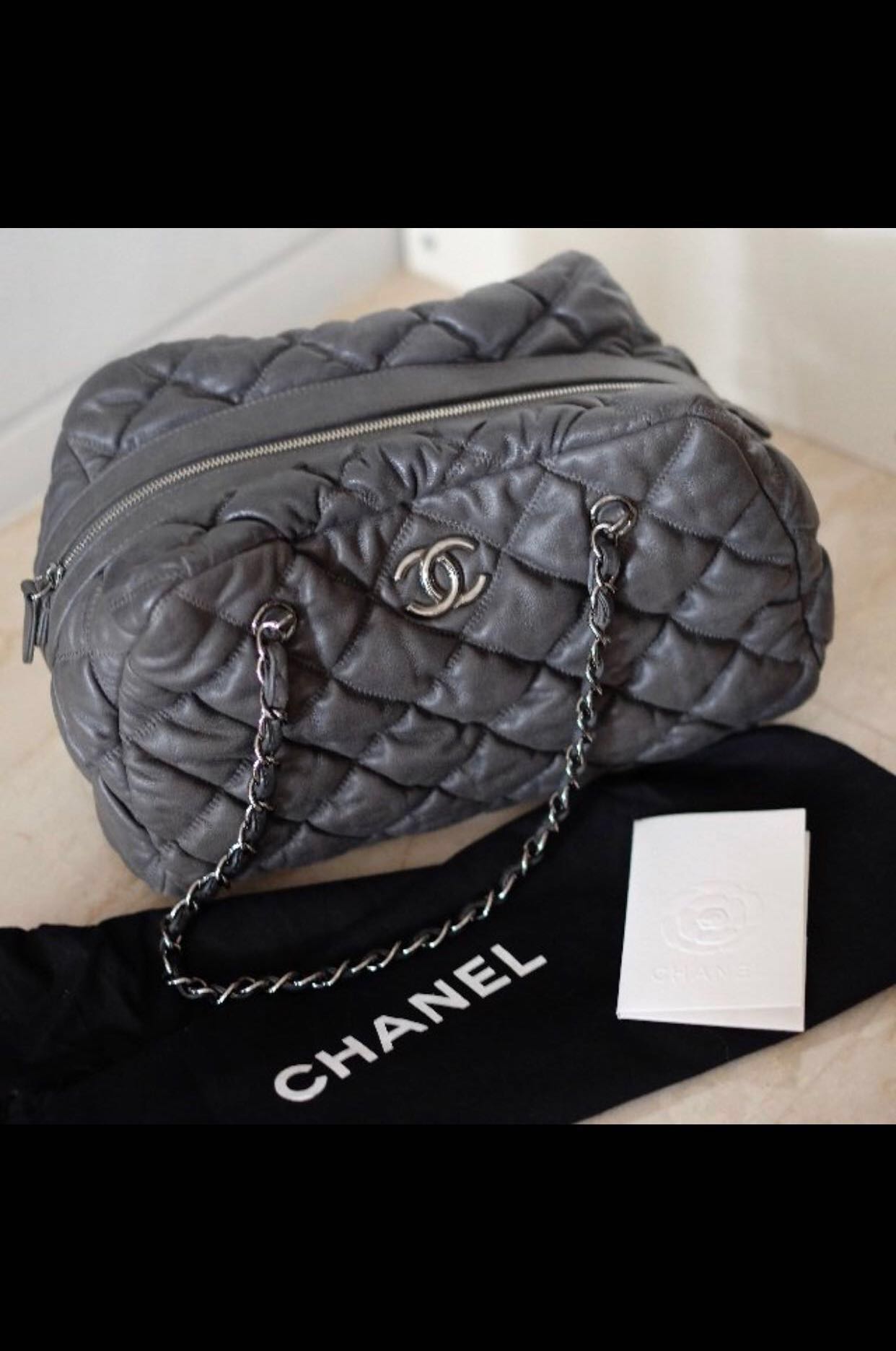 Chanel Iridescent Bubble Qulited Bowler Bag