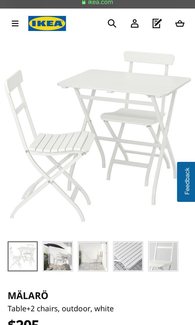 Ikea malaro table and hot sale chairs