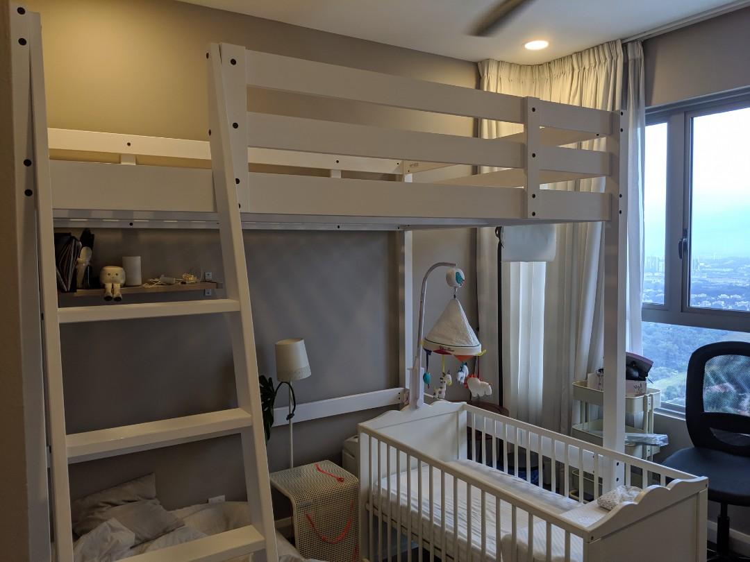 IKEA STORA LOFT BED FRAME WHITE, Furniture & Home Living, Furniture, Bed Frames & Mattresses on