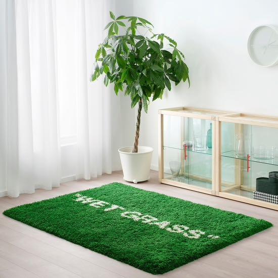 Off white wet grass rug store