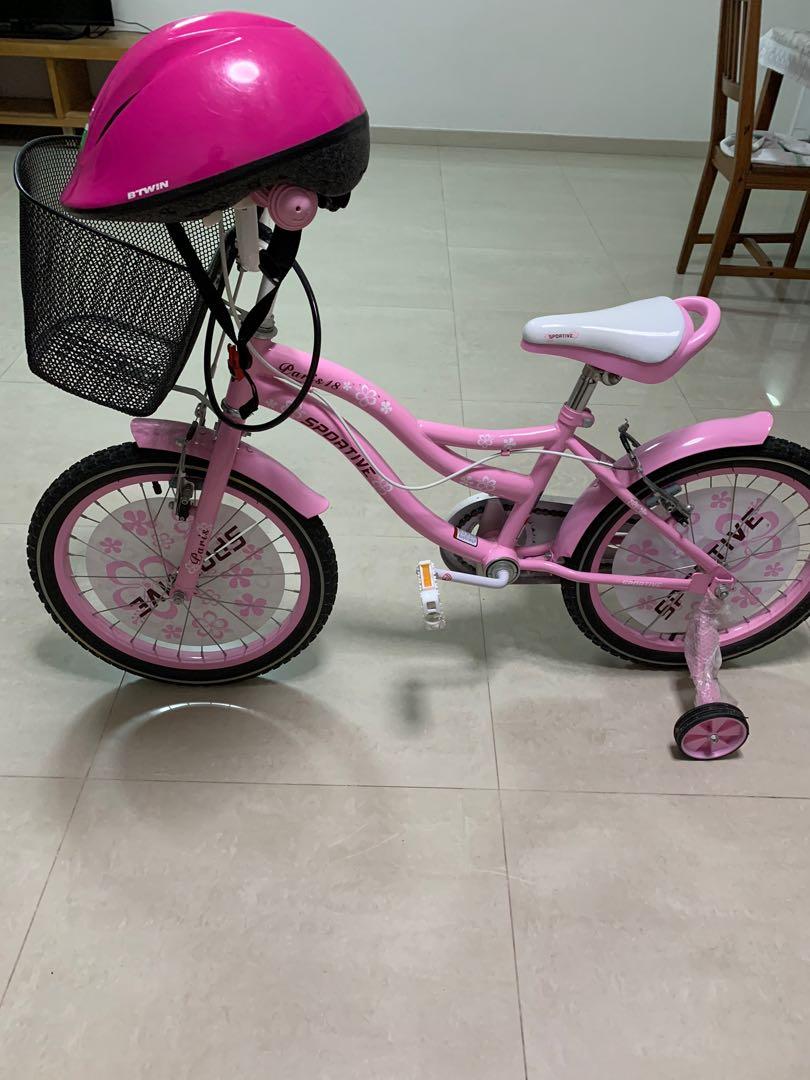 Kids Bicycle Kiddy s Palace with helmet size 18 inch Sports