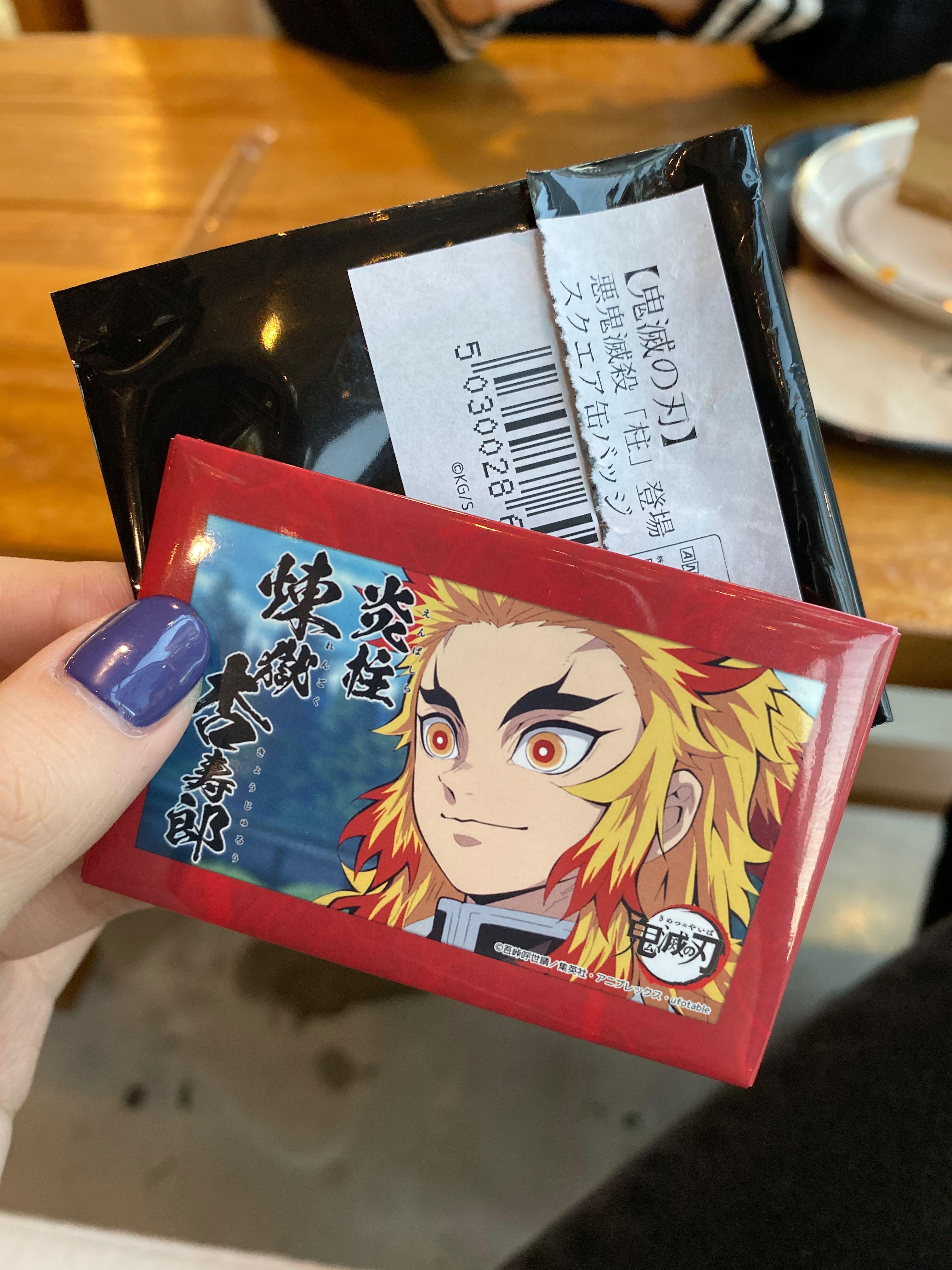 Kimetsu No Yaiba Demon Slayer Rengoku Kyojiro Badge Ufotable Cafe Korea Hobbies Toys Memorabilia Collectibles Fan Merchandise On Carousell