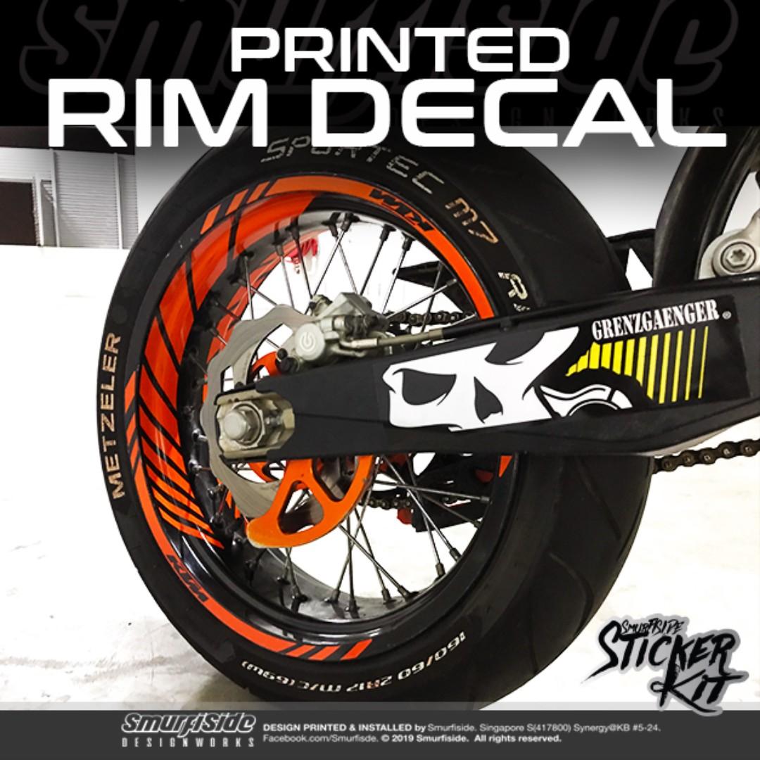 KTM REFLECTIVE RIM DECALS, Motorcycles, Motorcycle Accessories on Carousell